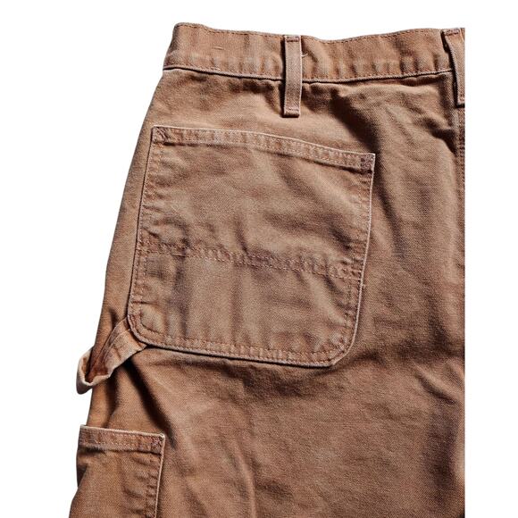 Carhartt Washed Duck Cloth Mens Carpenter Work Shorts Brown Sturdy Durable Sz 38 - Picture 3 of 7